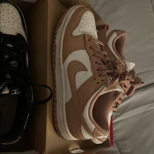 Nike Dunk Low Sneakers - White and Rose